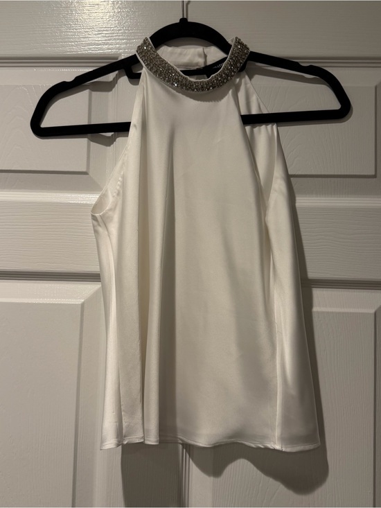 Generation Love Tops - Generation Love White Beaded Halter Camisole Size XXS